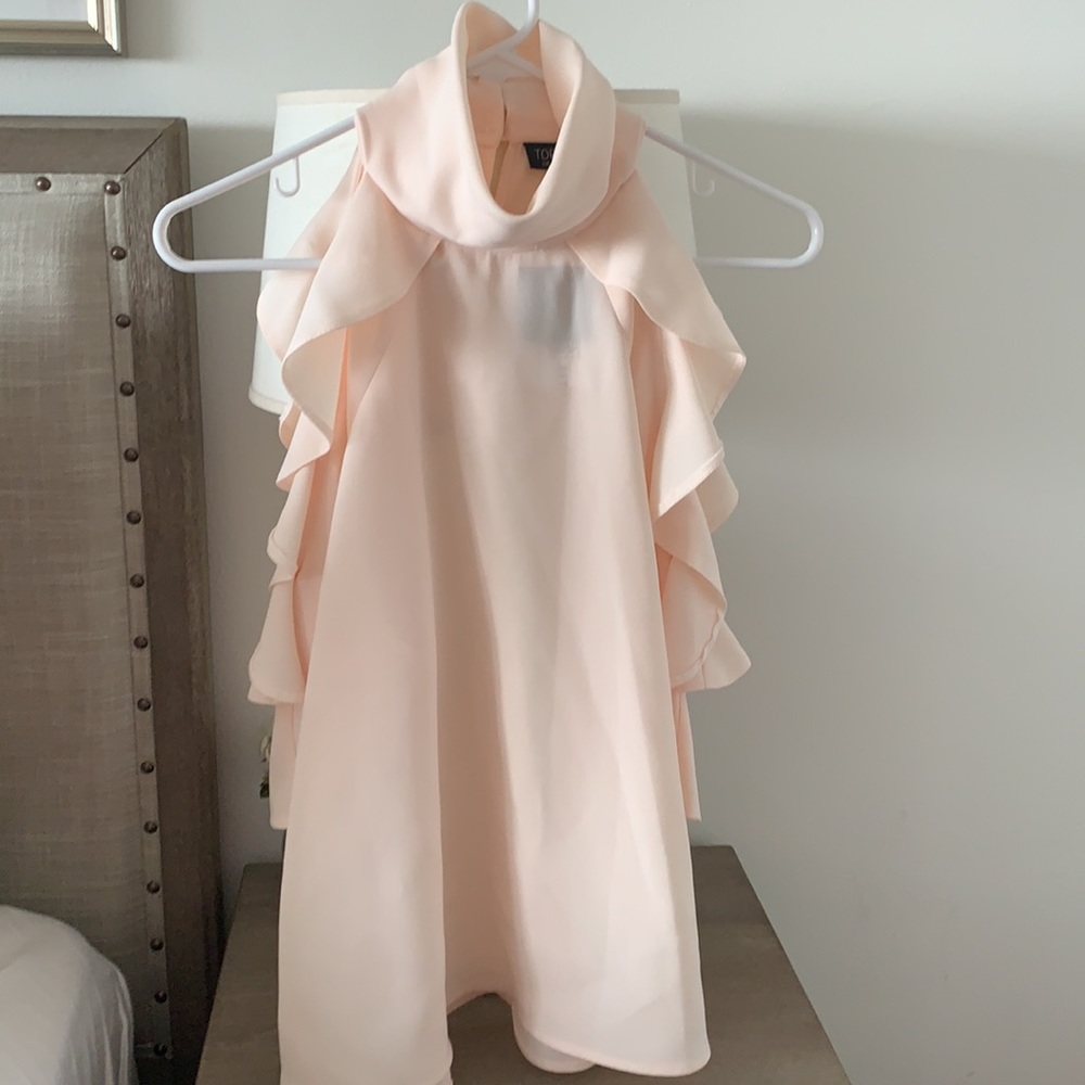 Topshop Cold Shoulder Ruffle Blouse